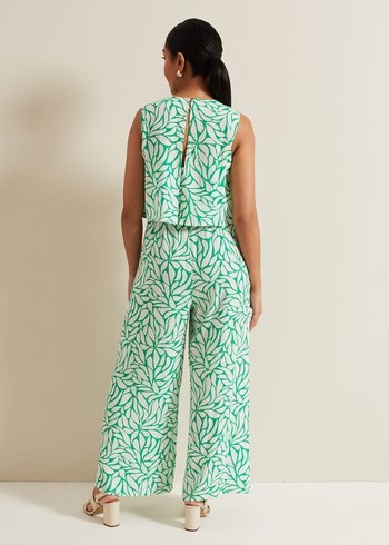 Phase Eight Petite Aubrey Geo Jumpsuit Green Australia | VF4632780